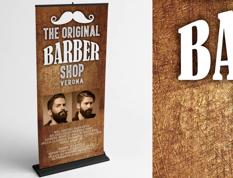 Stampa di roll up banner Barber shop 