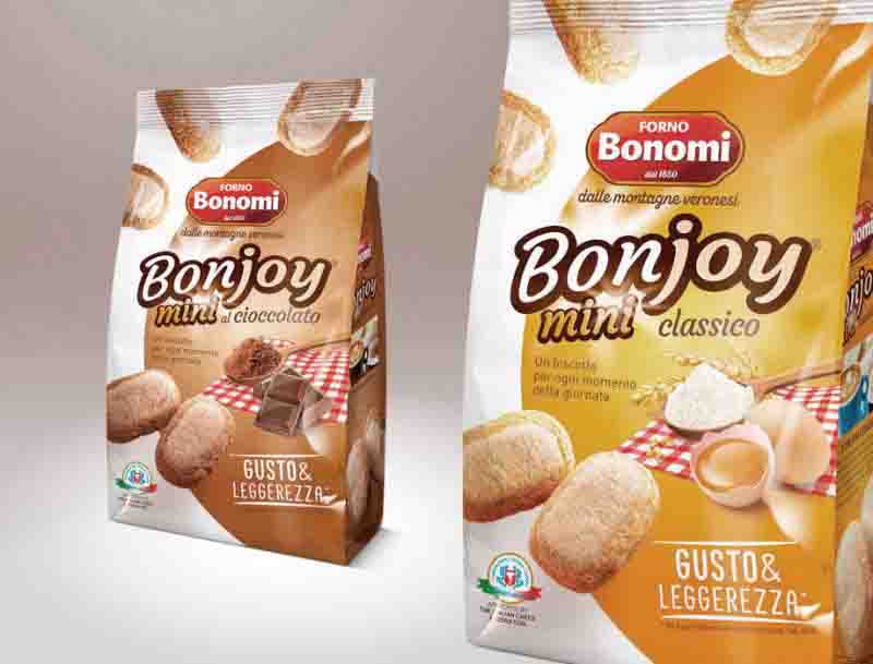 graphic design di packaging alimentari Verona Bonjoy mini 